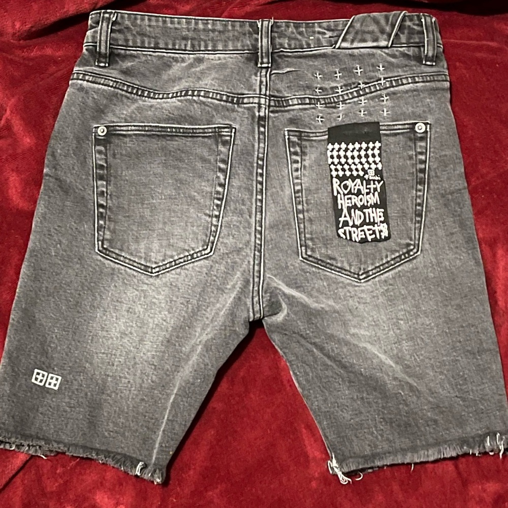 Men's Gray Denim Shorts